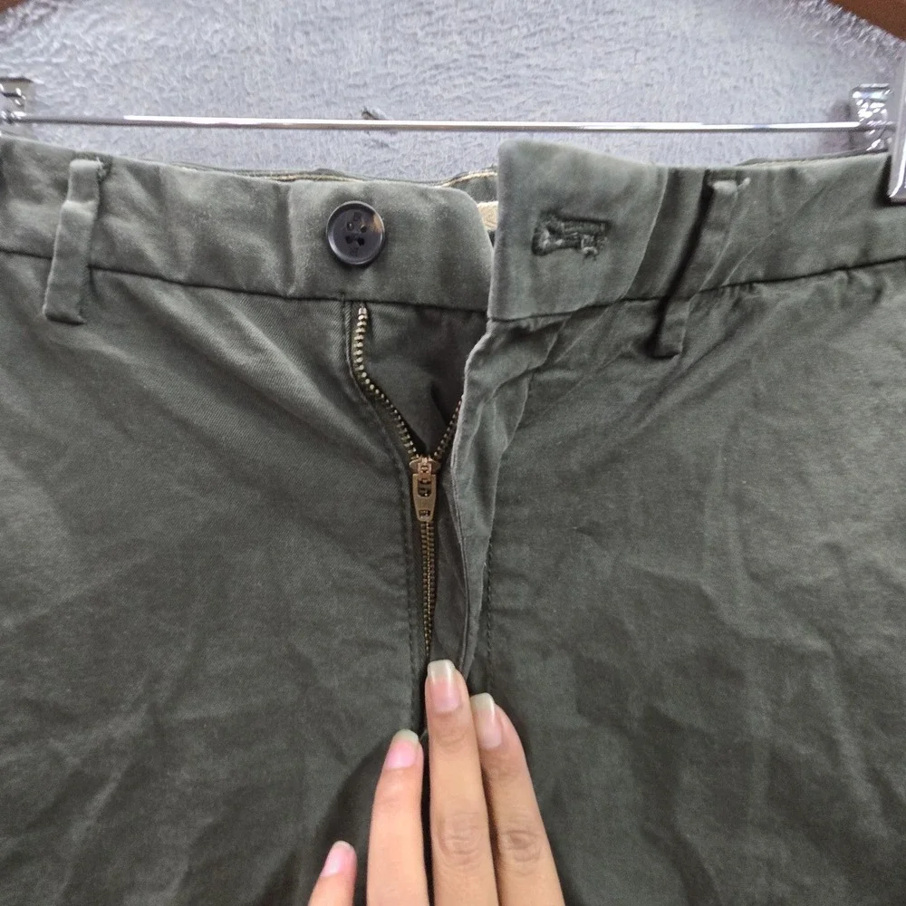 Banana Republic Men Pants‎ 33X32 Green Chino Twill Lived-In Skinny Fit